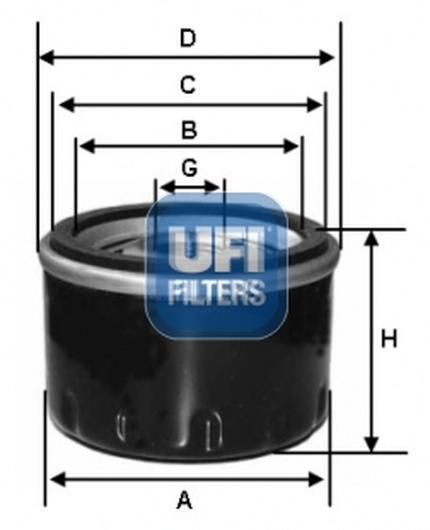 UFI ÖLfilter 23.173.01 FüR Peugeot 204 205 I 1.4 1.1 1.0 CitroëN Visa BX-image