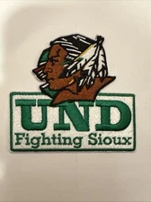 Und University of North Dakota Fighting Sioux embroidered iron on patch 3”X 3.25