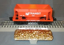 Lionel 16175 NJ Transit #9125 Orange "Port Morris Yard" Ore Car  w/Gold O/027ga