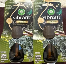 2 Air Wick Vibrant Essential Oil Winter Woods & Frosted Ivy 0.67 oz