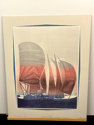 Vintage Rare Find, 1985 ''Full Sail'' Print by artist PESSIA