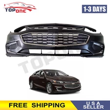 Complete Front Bumper Cover Grille W/ Fog Light Trim For 2016-2018 Chevy Malibu