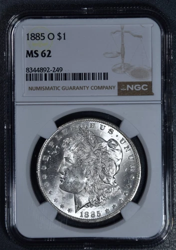 1885-O $1 MORGAN SILVER DOLLAR KM#110 NGC MS 62 A4509