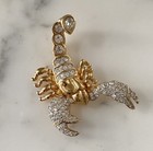 STUNNING SWAROVSKI 18K GP RHINESTONE ZODIAC ASTROLOGY SCOPIO SCORPION BROOCH
