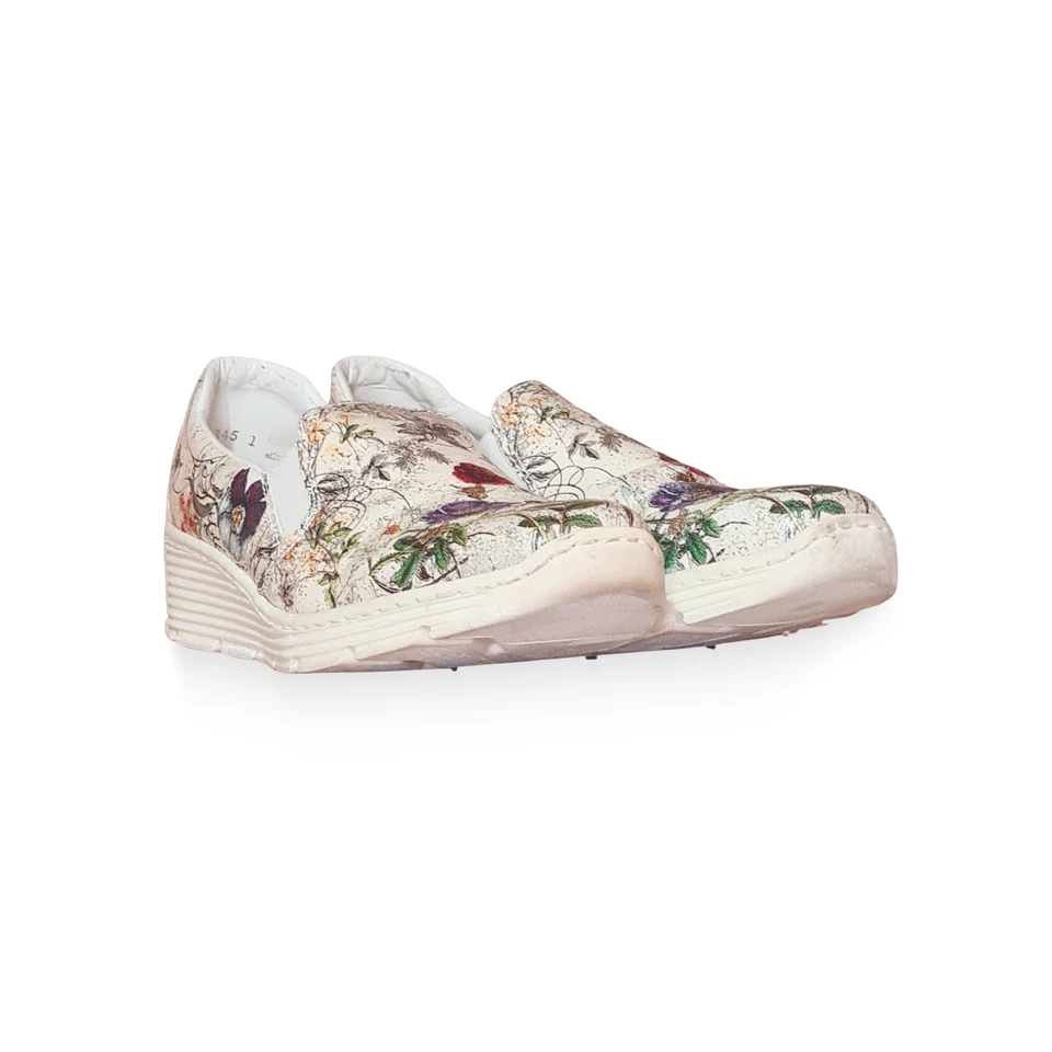 RIEKER Damen Slipper | Echtleder | Glitzer-Blumen | Bequem & Rar - Bild 2 von 4