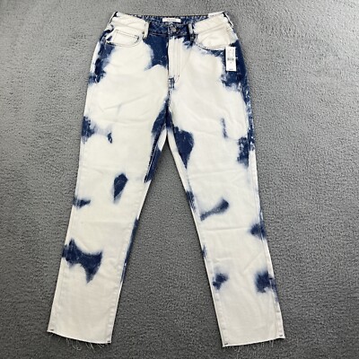 Pacsun Jeans 29x28 High Rise Relaxed Fit Bleach Stained Wash Snowflake Raw Hem
