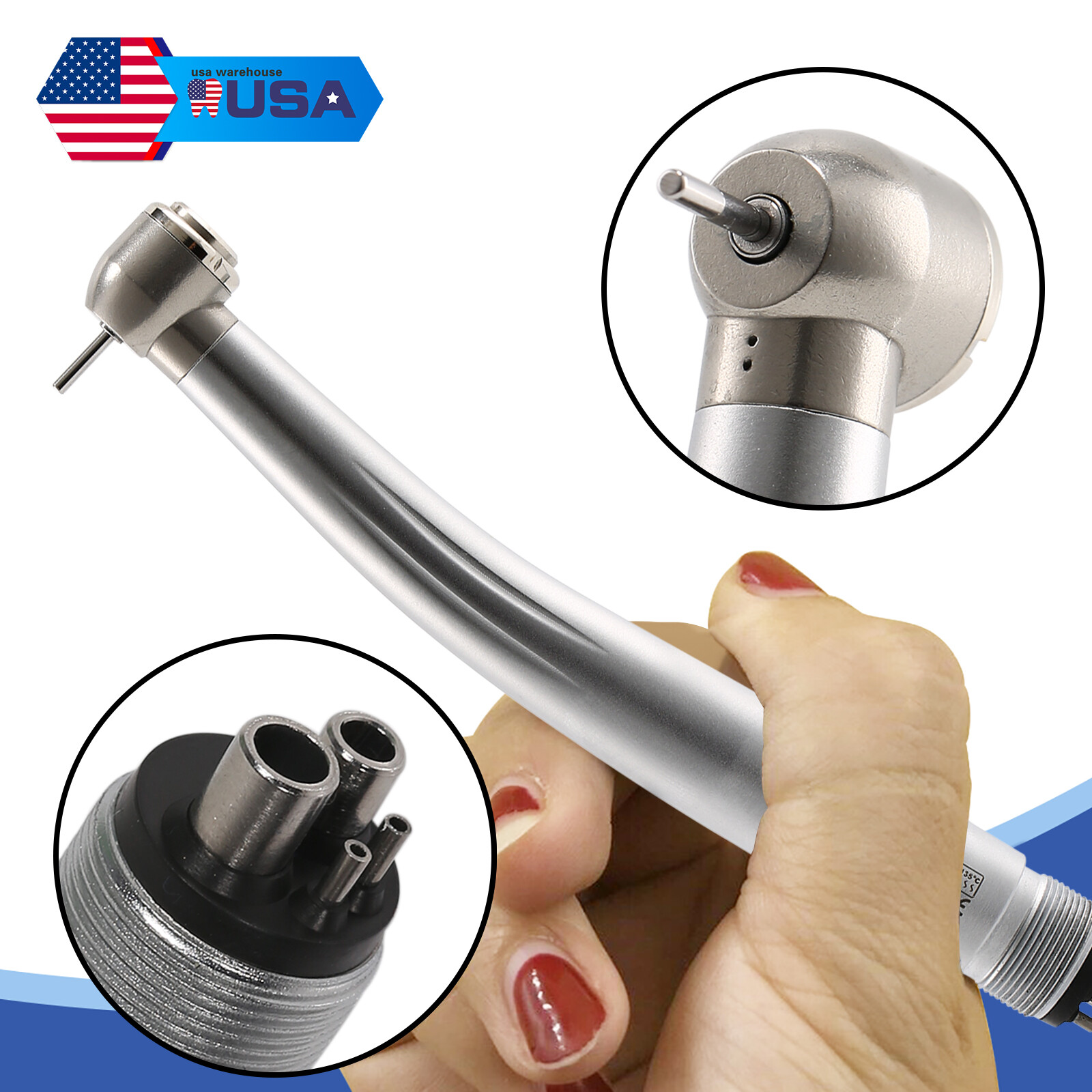 4-Hole Dental (LED E-generator) High Speed Handpiece Air Turbine Fit KaV NSK TAL
