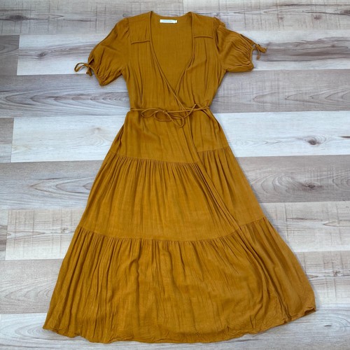 Christy Dawn Women's Augusta Tumeric Gauze Wrap Dress Size Medium (flawed)