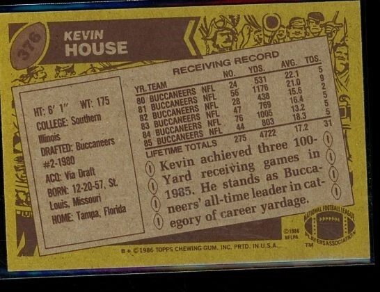 1986 Topps Kevin House Auto - Image 2 of 2
