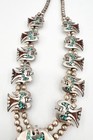Native American  Silver Thunderbirds Squash Bloosom Necklace — photo 4