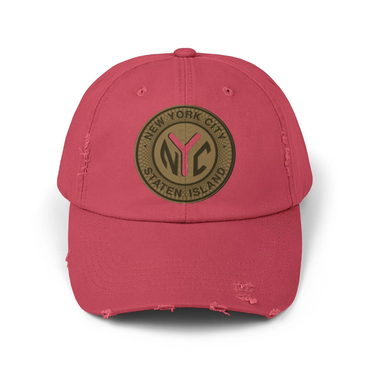 NYC Staten Island Token New York City Unisex Distressed Cap