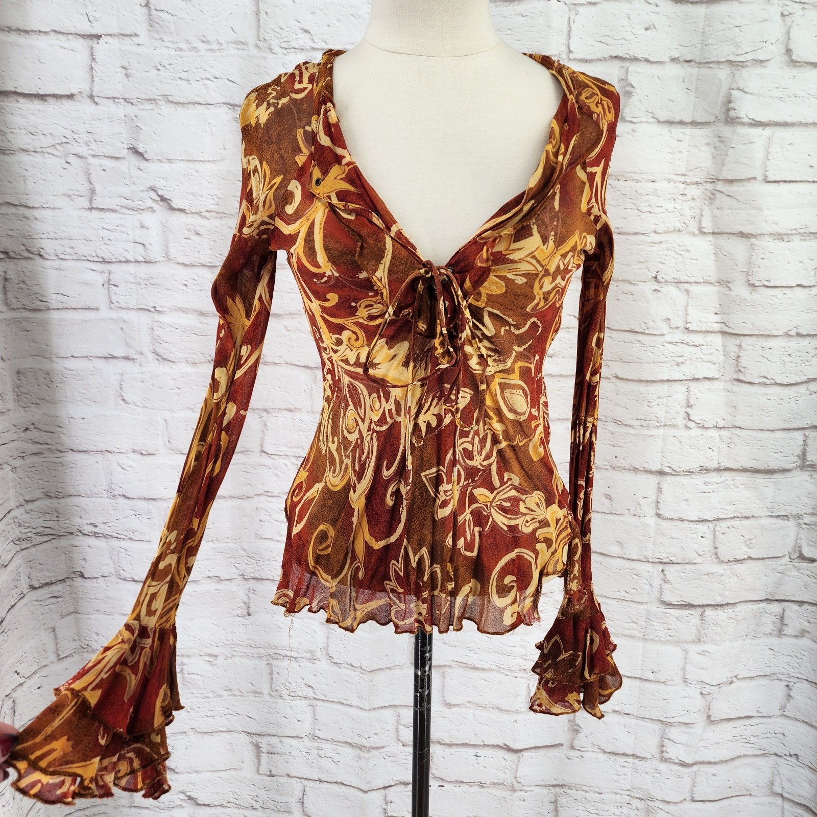 Y2K Rampage Fairy Grunge Top Indie Sleaze Ruffle Romantic Western *FLAWS* Medium