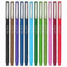 12 Vibrant Fineliner Pens 0.3mm Tip Fade-Resistant Ink for Journaling Art