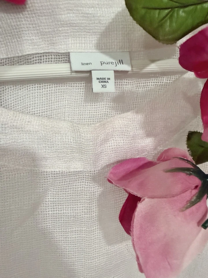 Pure Jill Linen Ombré Pink Coastal Boho Top Flowy Relaxed Lightweight Blouse - Image 2 of 4