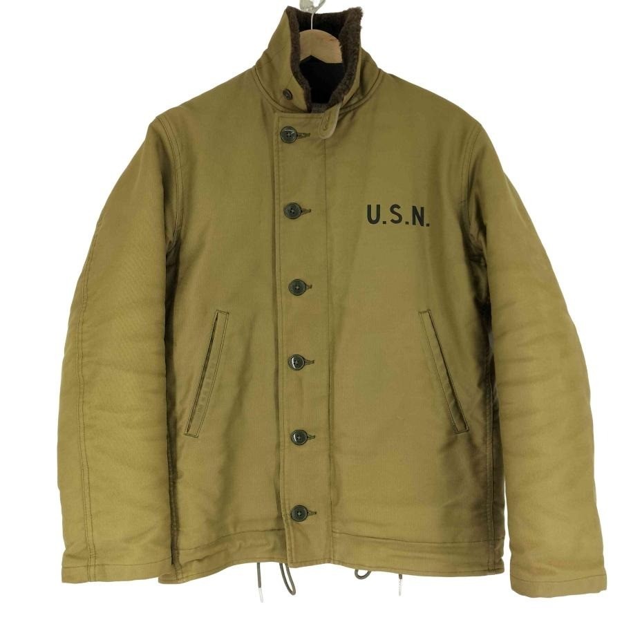 The REAL McCOY'S N-1 Deck Jacket S Khaki Military Vintage Leather