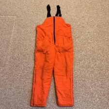 Vintage Marsh n' Field Snow Pants Mens Orange Insulated Hunting Bib Made in USA