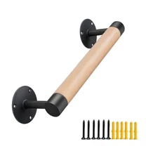 1ft Wood Handrail for Indoor Stairs, Wood Staircase Handrail W/s Black Sturdy...