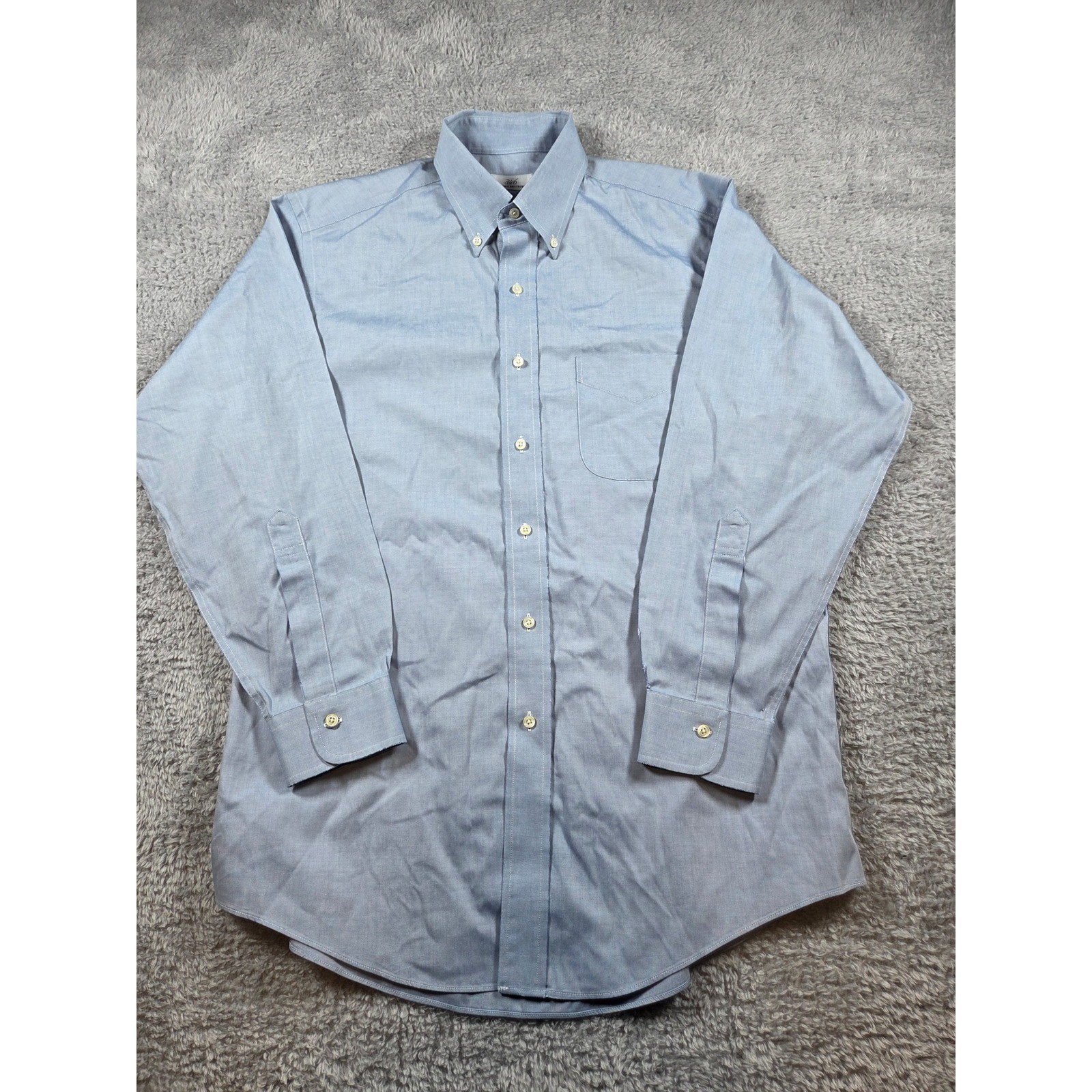 Brooks Brothers 346 Shirt 15.5 33 Blue Mens Non-Iron Cotton Button Down Oxford