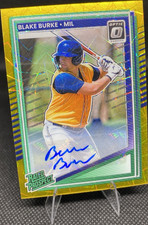 Panini 2025 Donruss Optic Prizm Rated Prospect Auto Gold Burke #179 /10 Milwauk…