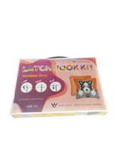 Latch Hook Husky Puppy Dog Pillow Kit Veirousa Age 13 DIY Hooked 17"x17"