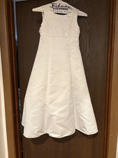 David's Bridal Girl's 6 Ivory Sleeveless Communion Formal Dress
