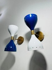 Mid Century 1950s Brass Wall Sconce Lamp - Italian Stilnovo  SET OF 2 