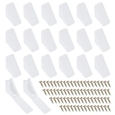 20pcs Plastic Corner Braces 1.57x1.57x2.2" L-Shape Bracket with Screws, White