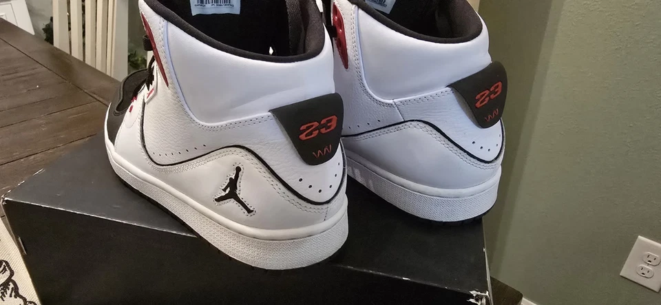 JORDAN 1 VUELO 2 PREM Talla 10 BLANCO/NEGRO-GIMNASIO ROJO 640603 101 Foto 4 de 4