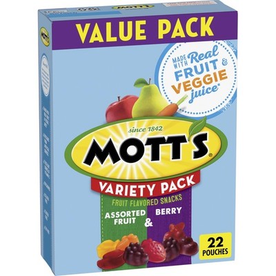 Mott's Fruit Flavored Snacks, Berry and Assorted Fruit, 22 Count (Pack of 1) 