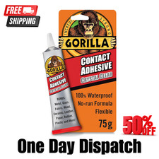 Gorilla Contact Adhesive Clear Glue Waterproof Bond Wood Glass Fabric Plastic