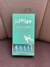 Red Aspen Press On Nails~Doris's Teal Poodle Skirt ~Amond ~Medium~ Teal Blue