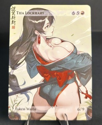 Tifa Lockhart Waifu the Gathering, Custom Anime Waifu Final Fantasy Trading Card