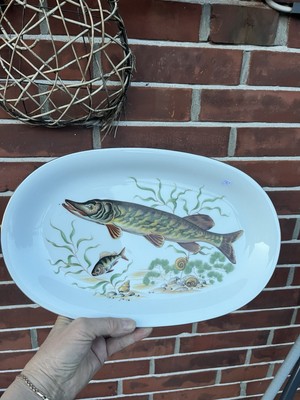 Winterling Bavaria   Fischplatte /Servierplatte mit Hecht und Barsch   handdeko 