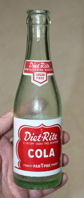 MERIDIAN MISS DIET RITE COLA POP KOLA SODA BOTTLE 7 OZ ACL PAR-T-PAK