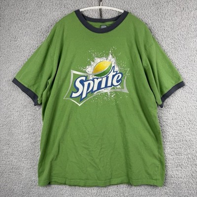 Vintage Y2K Sprite Promo Ringer T Shirt Graphic Print Men s Size XL Green Blue