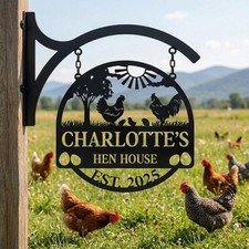 Custom Metal Chicken Sign, Funny Chicken Coop Decor, Rustic Animal Lover Gift