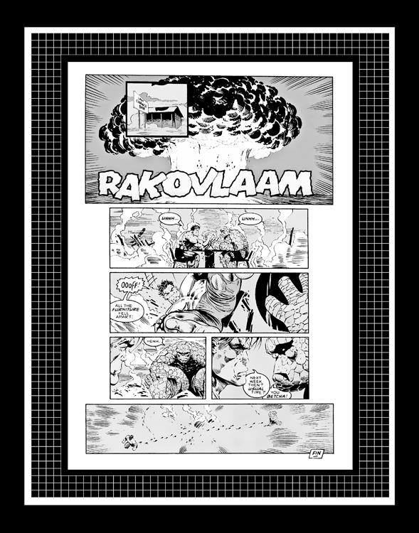 Travis Charest Incredible Hulk Annual #18 Rare Production Art Pg 5 Monotone