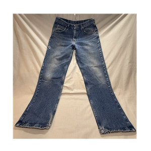 Wrangler Men's Bootcut Blue Denim Jeans Regular Fit Mid Rise Medium Wash 100% 