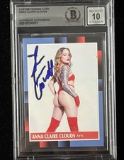 Anna Claire Clouds Signed Custom Trading Card Beckett Slabbed Autograph Grade 10