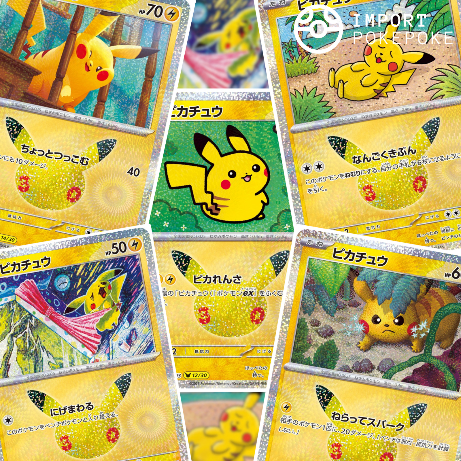 Pokemon Japanese Pikachu Complet SET 30 30 - M6a - 30th CELE