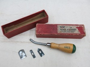 Vintage Millers Falls No.55 Scraper w/ 3 Original Blades & Box, Complete