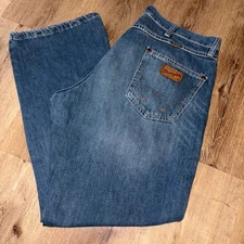 Wrangler Mens Jeans Blue Denim Relaxed Fit Boot Cut 36/30