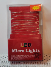 LED Micro Fairy Lights MULTI COLORED 20 Mini Bulbs Battery Operated Thin Wire