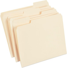 File Folders, 1/3-Cut Tab, Assorted Position, Letter Size, Perfect for Home, Off