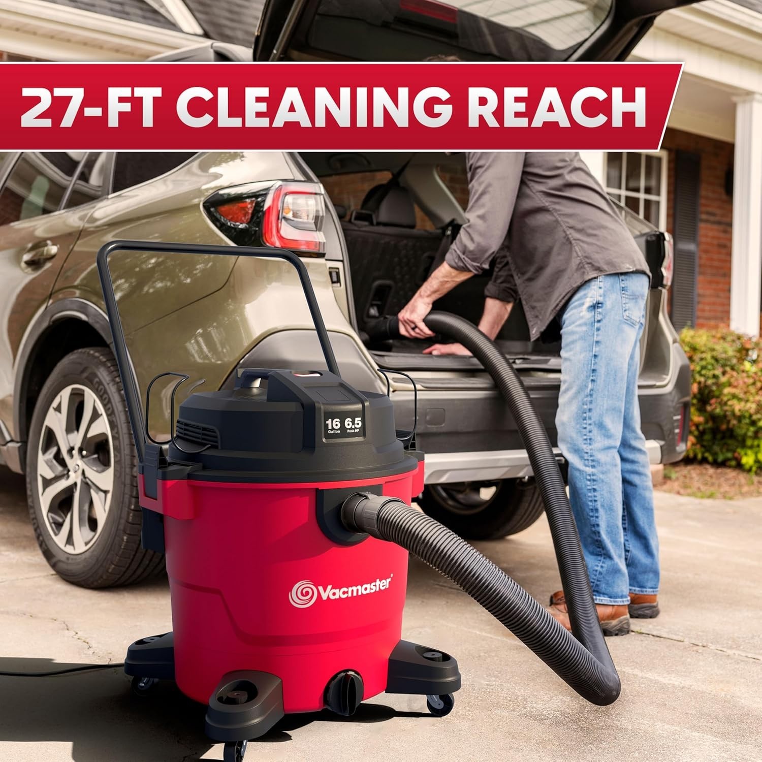 Versatile 16-Gallon Red Wet/Dry Vacuum with Blower Functionality & Accessories