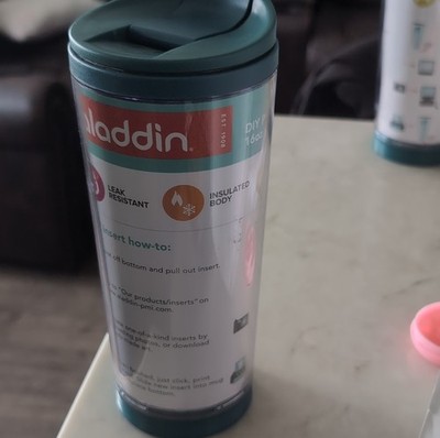 Aladdin DIY Photo Tumbler 16oz Teal Leak Resistant Insulated Car-Cup Friendly