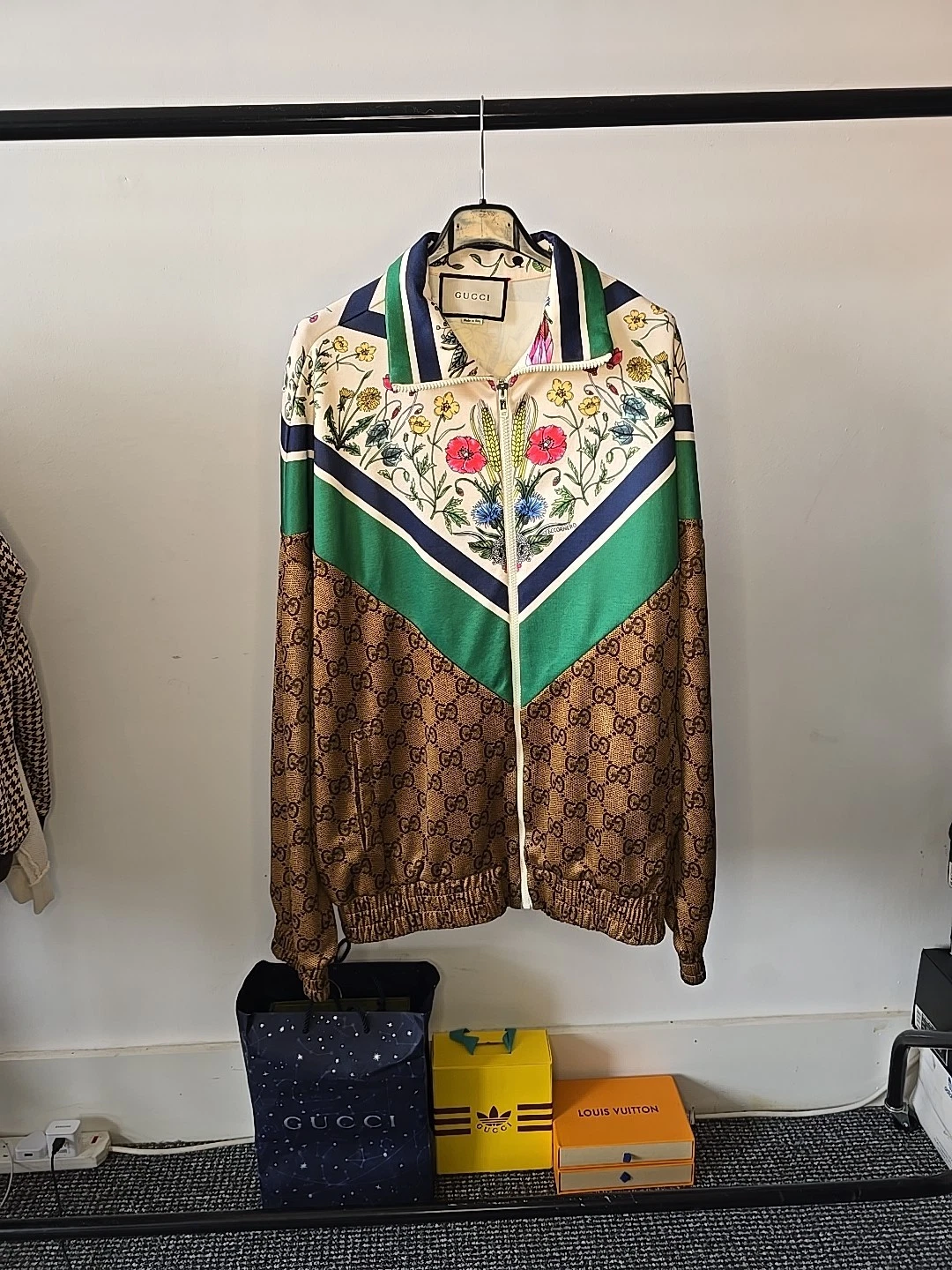 Giacca donna Gucci GG floreale track media M autentica rara track top floreale