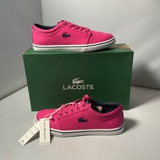 Image of Womens Lacoste Vaultstar Sleek Pink Canvas Trainers - UK Size 3.5 New In Box