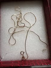 18ct Authentic Yellow Gold Chain Necklace 45cm Spring Ring Clasp No Stone Gold