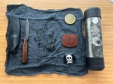 Daga Pete’s Pirate Life PPL PPK hoja fija + moneda de latón - nogal / corte magna